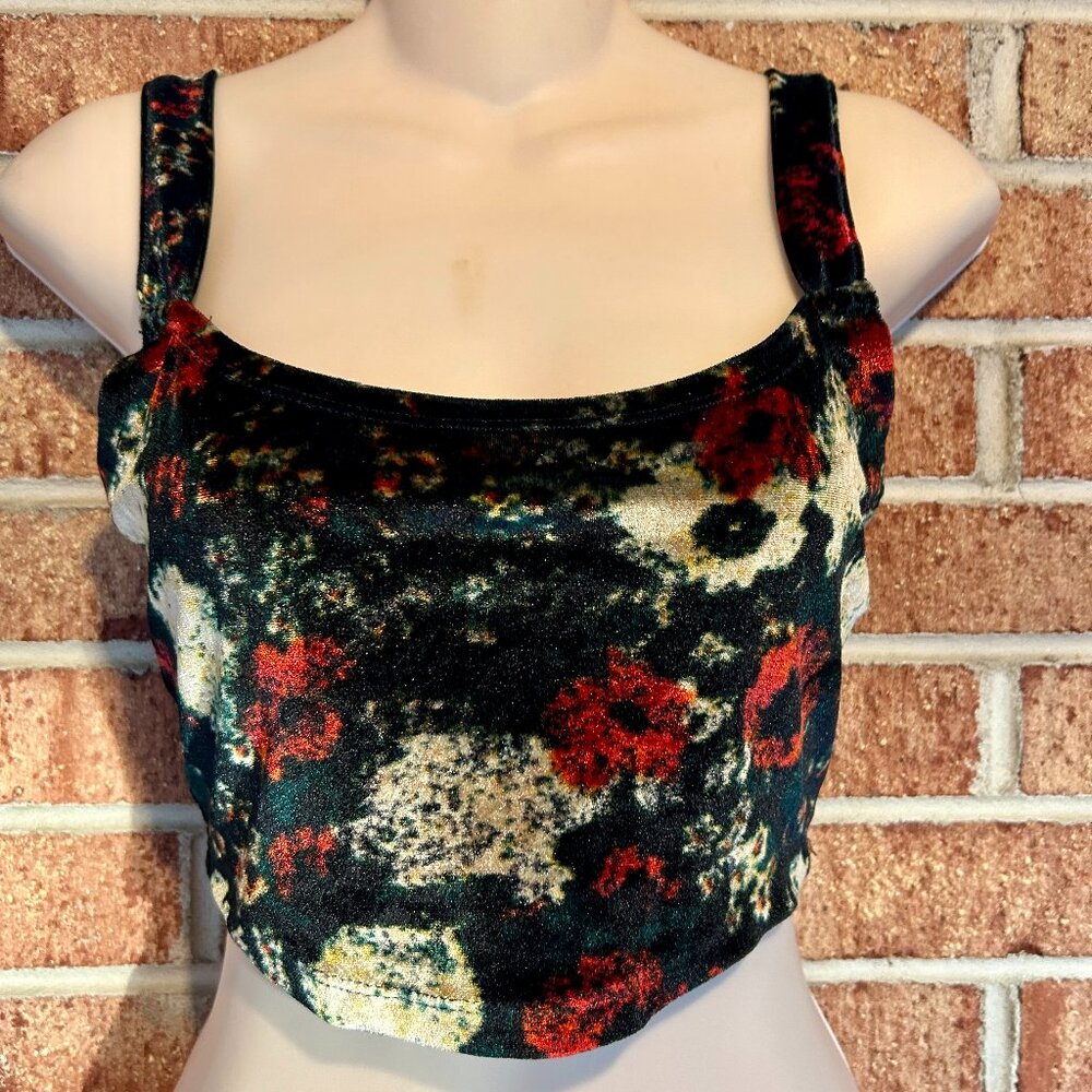 Urban Outfitters Ecote' Floral Cropped Tank Top Small